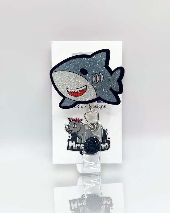 Shark Baby Retractable ID Badge Reel Nurse Teacher Badge Reel 