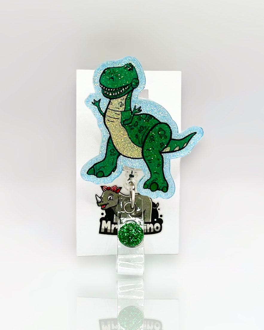 Dinosaur Badge Reel/Nurse Badge Reel/Pediatric Nurse/NICU/Retractable ID  Badge Holder/Felt Badge Reel/Teacher Gift/Nurse Gift/Purple