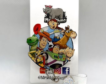 Toy Story Retractable ID Badge Reel: Handmade Nurse Teacher Badge