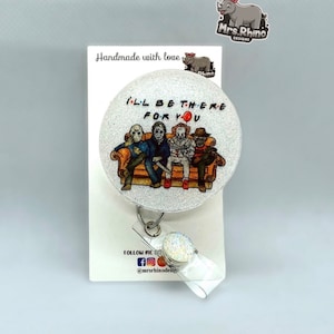 Horror Movie Friends Halloween Badge Reel: Nurse Teacher ID Clip