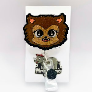 werewolf  wolf halloween  Retractable ID Badge Reel nurse teacher badge reel