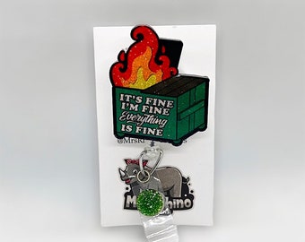 Dumpster Fire Badge Reel: Retractable ID Badge for Nurse/Teacher
