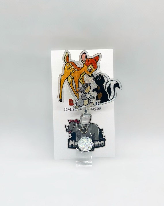 Bambi Retractable ID Badge Reel: Nurse Teacher Alligator Clip - Etsy