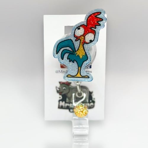 Hei Hei Moana Retractable ID Badge Reel - Nurse, Teacher, Office