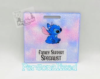 Stitch sitting Badge Buddy (ID badge holder) badge buddies