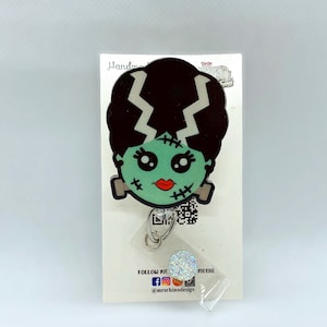 bride of Frankenstein  . Retractable ID Badge Reel nurse teacher badge reel