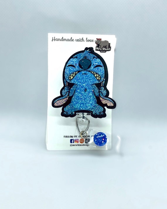 Stitch Frustrated Retractable ID Badge Reel Nurse Teacher Badge Reel 