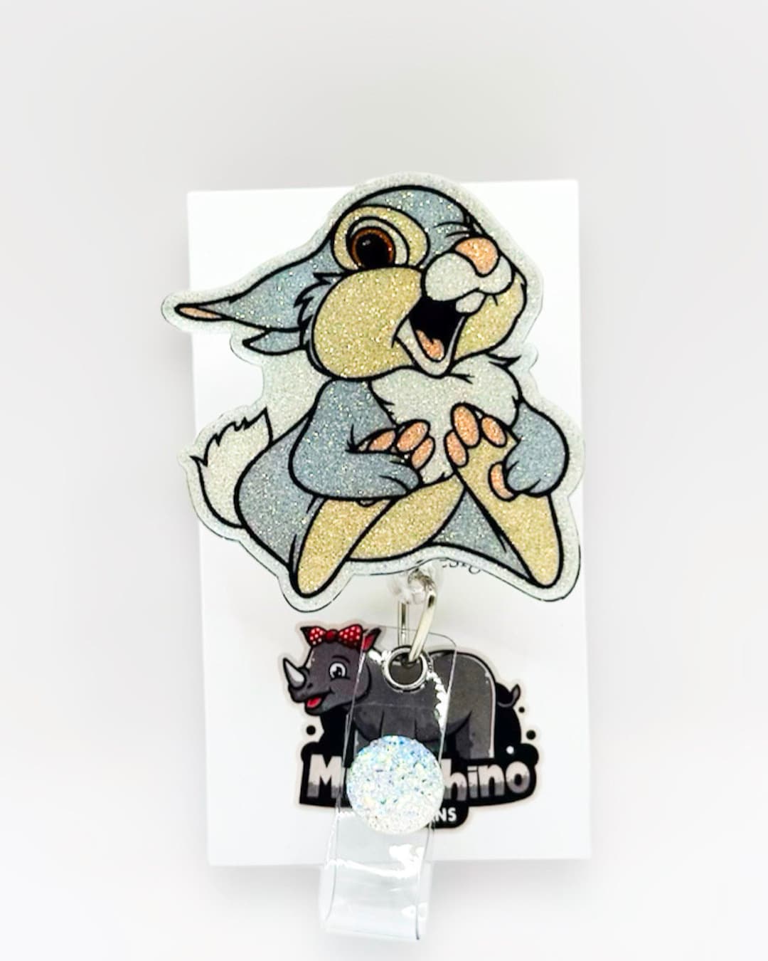 Thumper Bunny Rabbit Bambi Handmade Retractable ID Badge Reel Nurse ...