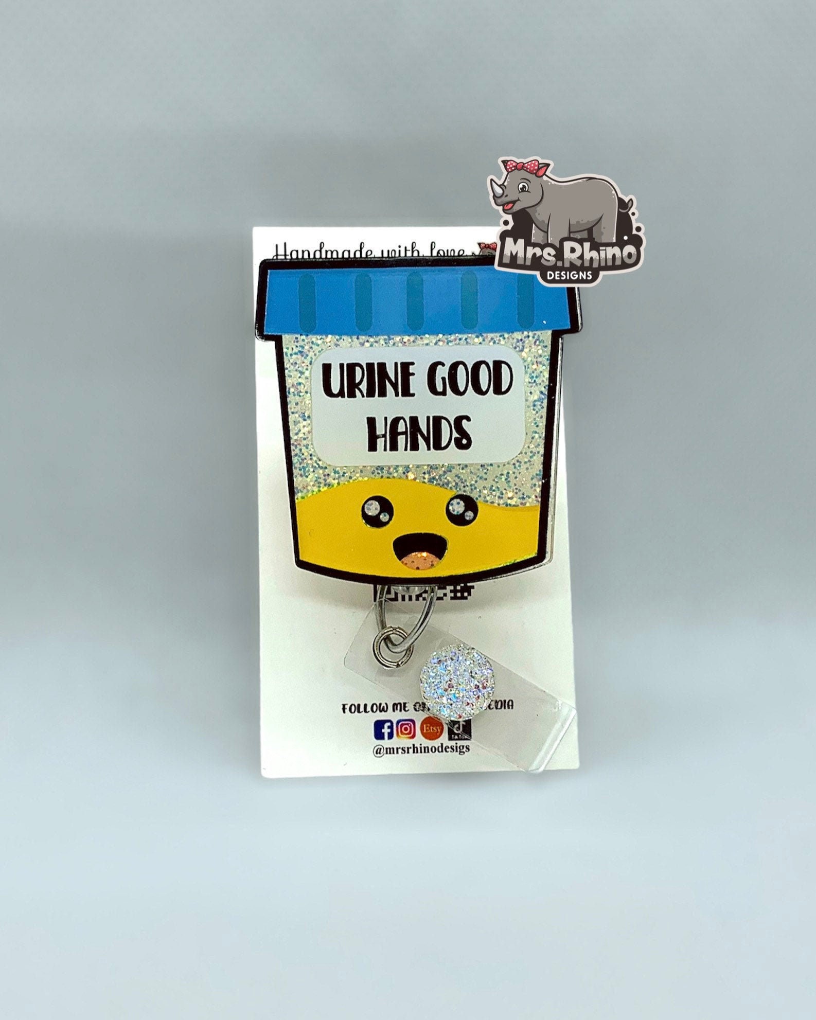 urine good hands . Retractable ID Badge Reel nurse teacher badge reel