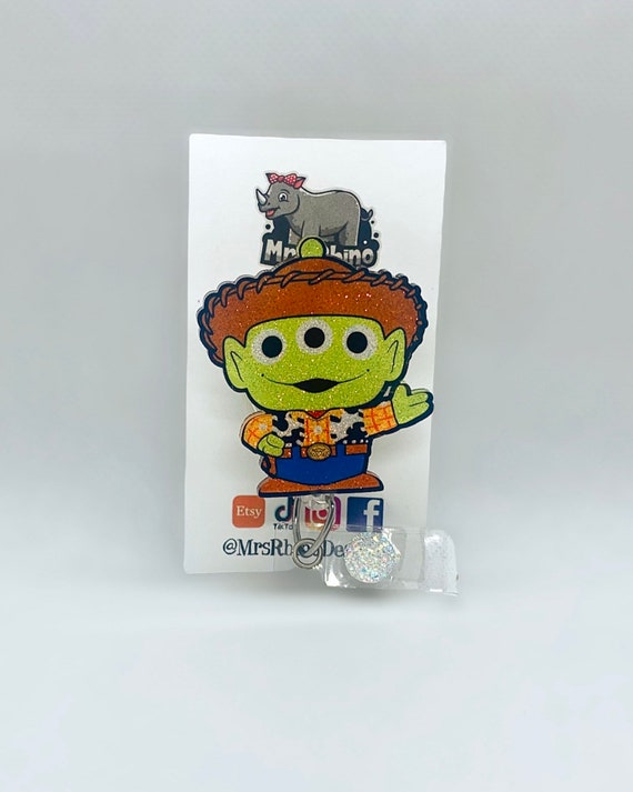 Woody Toy Story Alien Little Green Men . Retractable ID Badge Reel