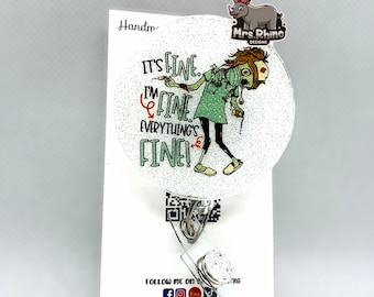 Zombie Nurse Badge Reel,  &quot;I&#39;m fine everything is fine &quot;