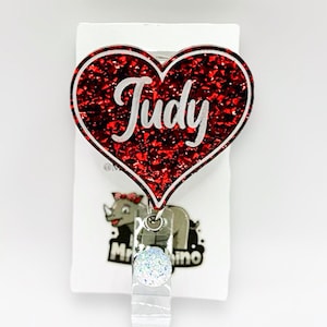 Personalized heart love  Retractable ID Badge Reel nurse teacher badge reel
