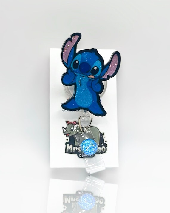 Stitch Silly Sticking Out Tongue , Nurse Teacher Badge Reel 