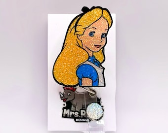 Alice in Wonderland Retractable ID Badge Reel: Nurse Teacher Badge