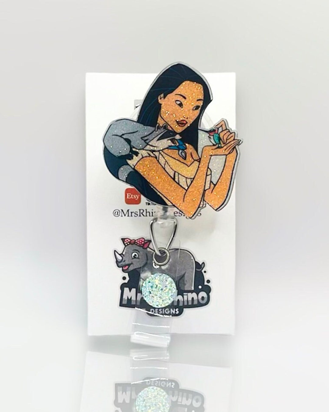 Pocahontas Meeko Retractable ID Badge Reel Nurse Teacher Badge