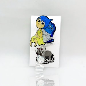 Joy and Sadness inside out Retractable ID Badge Reel nurse teacher badge reel