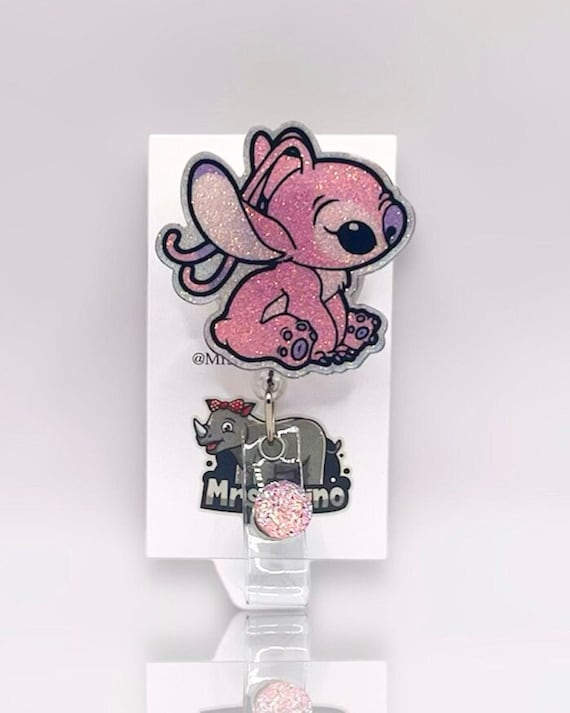 Angel From Lilo and Stitch Retractable ID Badge Reel. Nurse Teacher Badge  Reel 