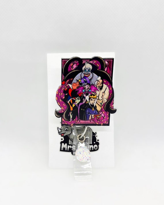 Villains Retractable ID Badge Reel: Yzma, Ursula, Cruella, Maleficent