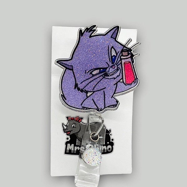 Yzma Cat Emperor's New Groove Retractable ID Badge Reel: Handmade Nurse Teacher Badge