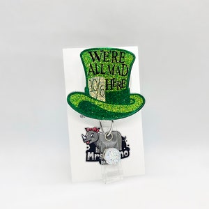 Mad Hatter Hat Badge Reel: Alice in Wonderland Teacher Nurse ID