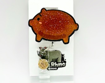 Pig Pan Dulce Retractable ID Badge Reel - Nurse Teacher Badge