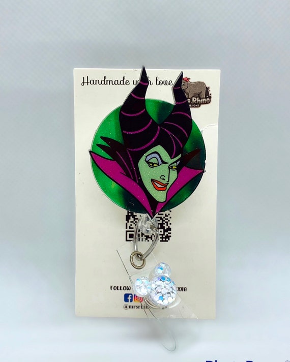 Buy Maleficent Retractable ID Badge Reel Nurse Teacher Badge Reel
