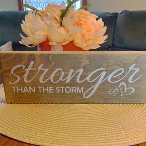Stronger Than the Storm Sign | Angela&#39;s Sign | Keep the Faith Sign | You are Stronger Sign | Stronger Than the Storm Decor