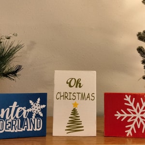 Tiered Tray Signs | Oh Christmas Tree Sign | Snowflake Sign | Winter Wonderland Sign | Christmas Decor