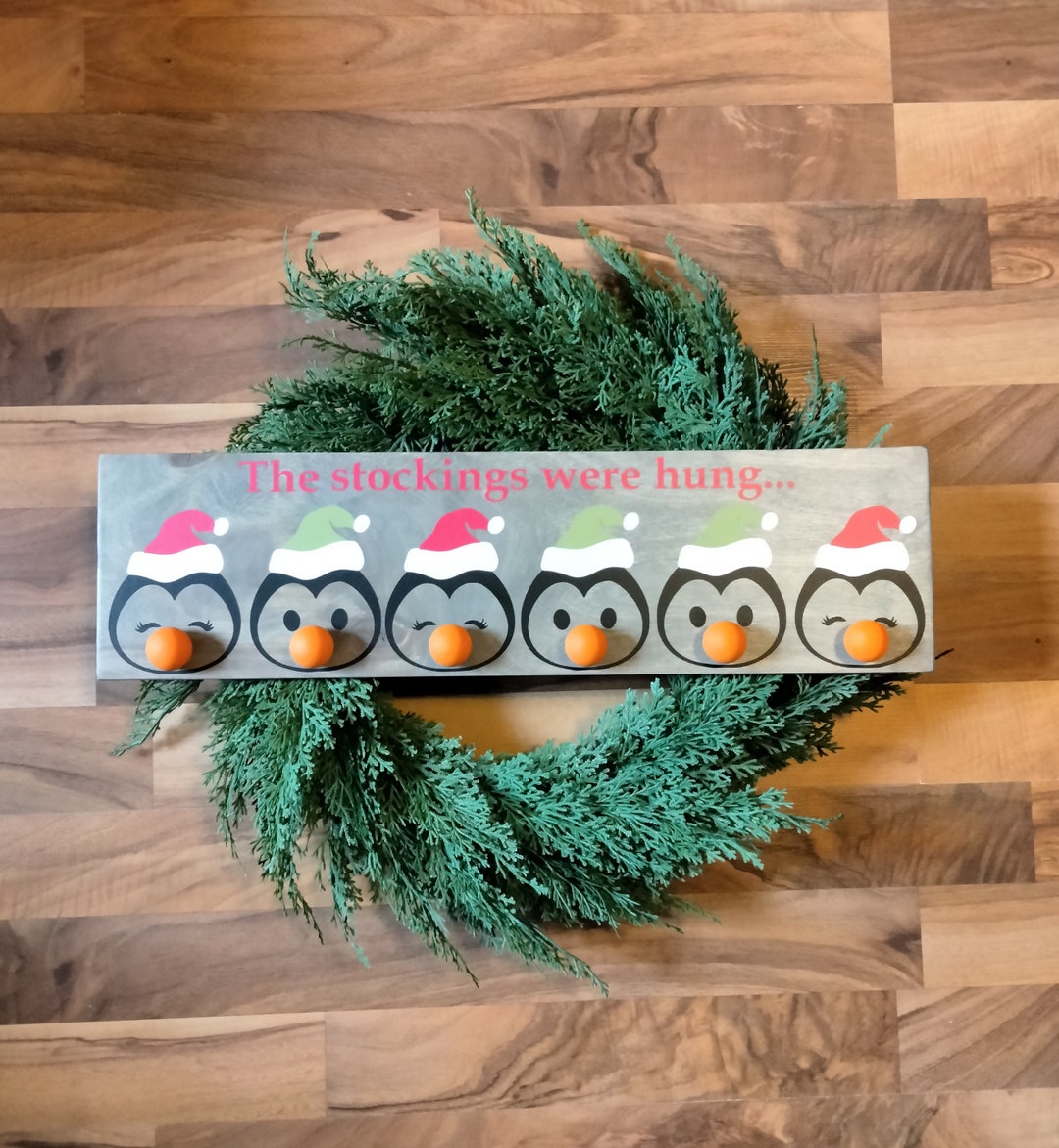 The Stockings Were Hung Christmas Stocking Holder Penguins Penguin