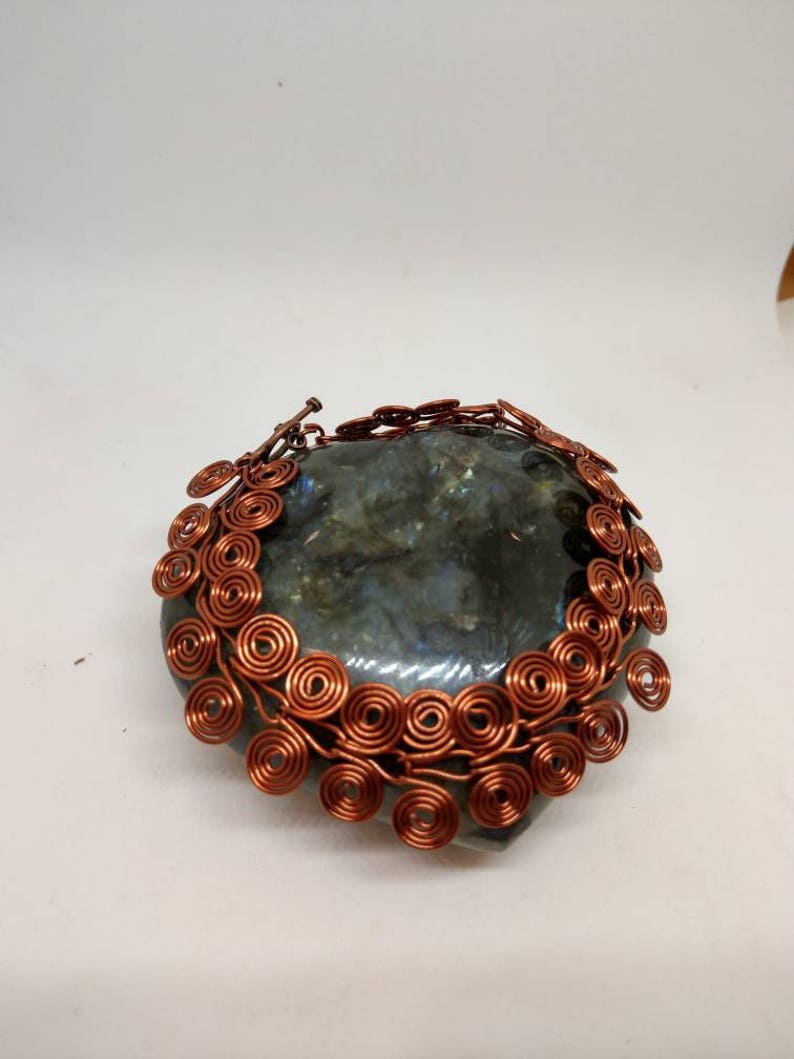 Silver coil chain link bracelet Etsy