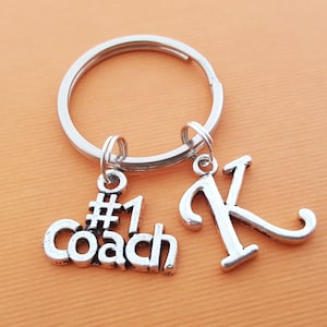 Number 1 Coach Keychain - Sports Keychain - Personalized Initial Keychain - Custom Key Chain - Personalized Gift - Gift for Him / Her