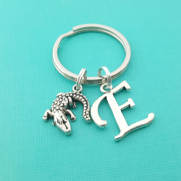 Alligator Keychain - Personalized Key chain - Initial Key Chain - Custom Key Chain - Personalized Gift - Crocodile - Gift for Him / Her