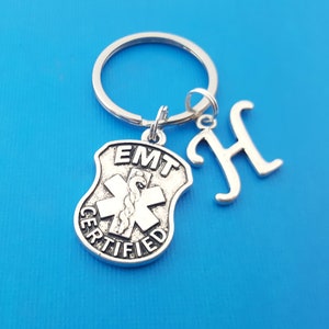 EMT Keychain - EMT Certified - Personalized Keychain - Initial Keychain - Custom Key Chain - Personalized Gift - Gift for Him / Her