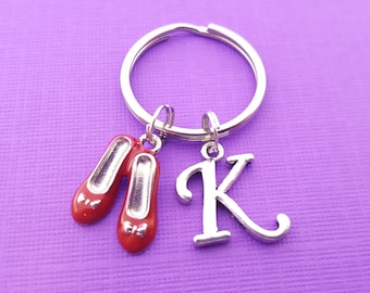 Ruby Slippers Key Chain - Red Slippers - Personalized Key Chain - Initial Keychain - Custom Key Chain - Personalized Gift - Gift For Him/Her