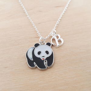 Panda Necklace - Animal Necklace Gift -  Personalized Initial Necklace - Custom Jewelry - Personalized Gift - Gift for Her