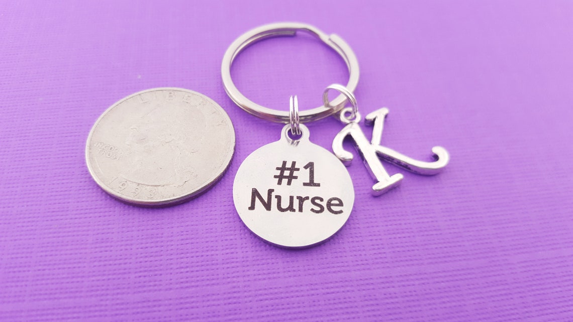 Number 1 Nurse Keychain Nurse Gift Personalized Keychain Etsy