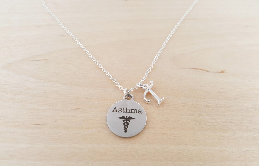 Asthma Charm Necklace Medical Alert Charm Personalized Etsy
