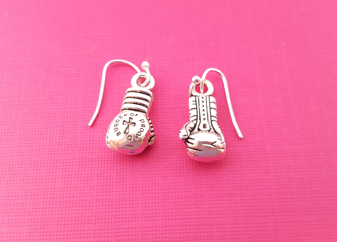 Boxing Glove Earrings Boxing Glove Earrings Sterling Silver Earrings