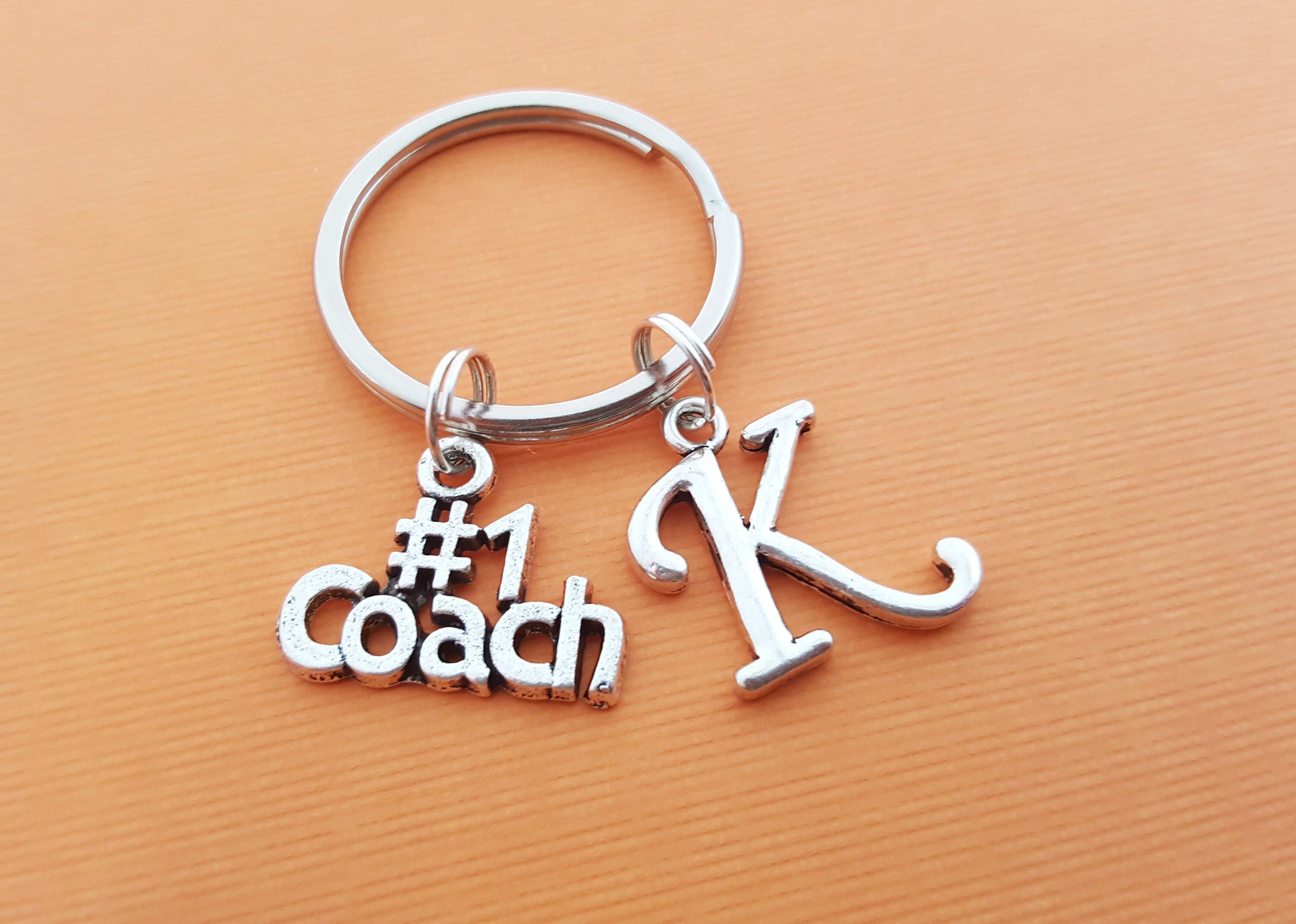 Number 1 Coach Keychain - Sports Keychain - Personalized Initial ...