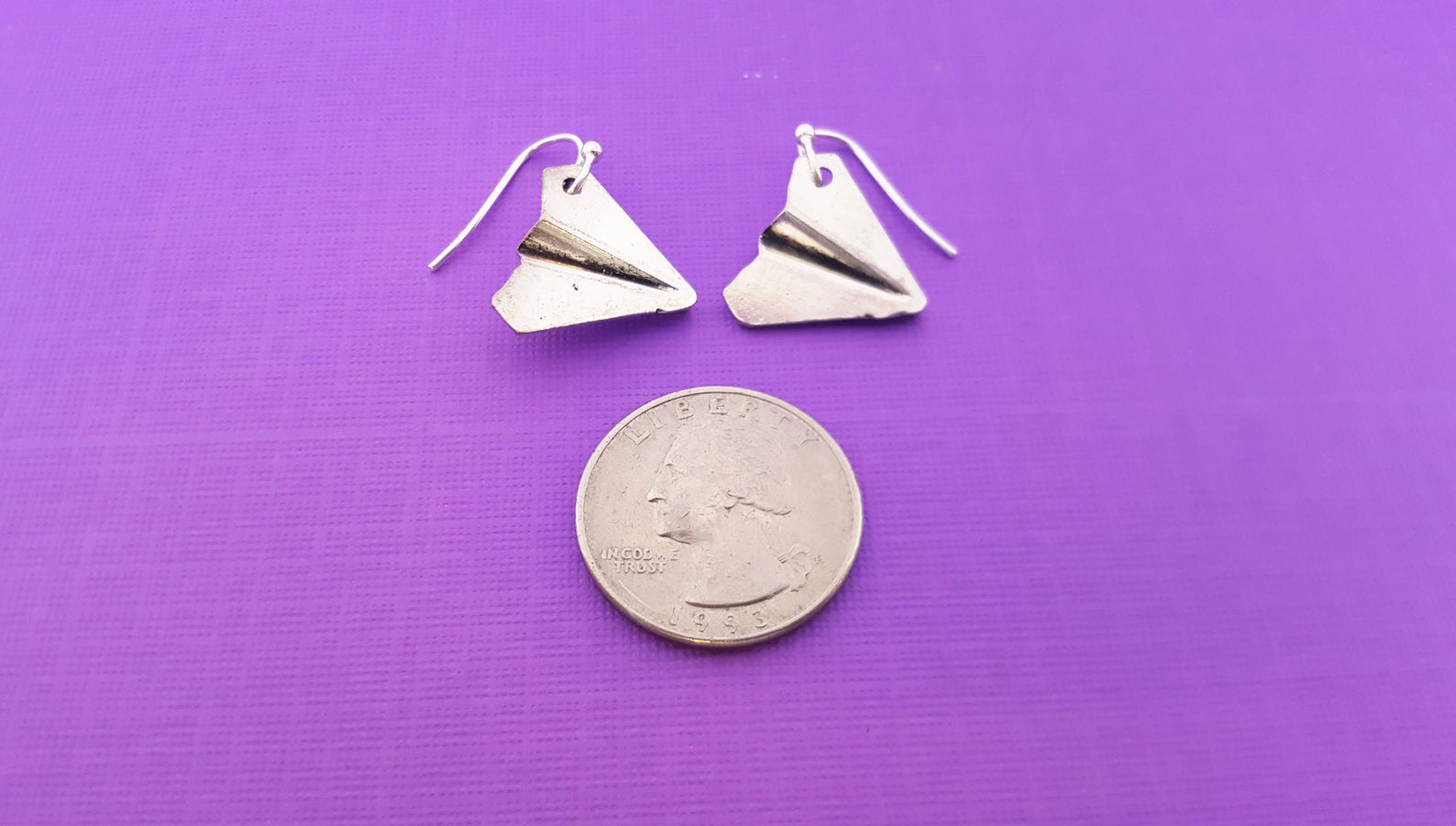 Paper Airplane Earrings Paper Airplane Charms Sterling Etsy