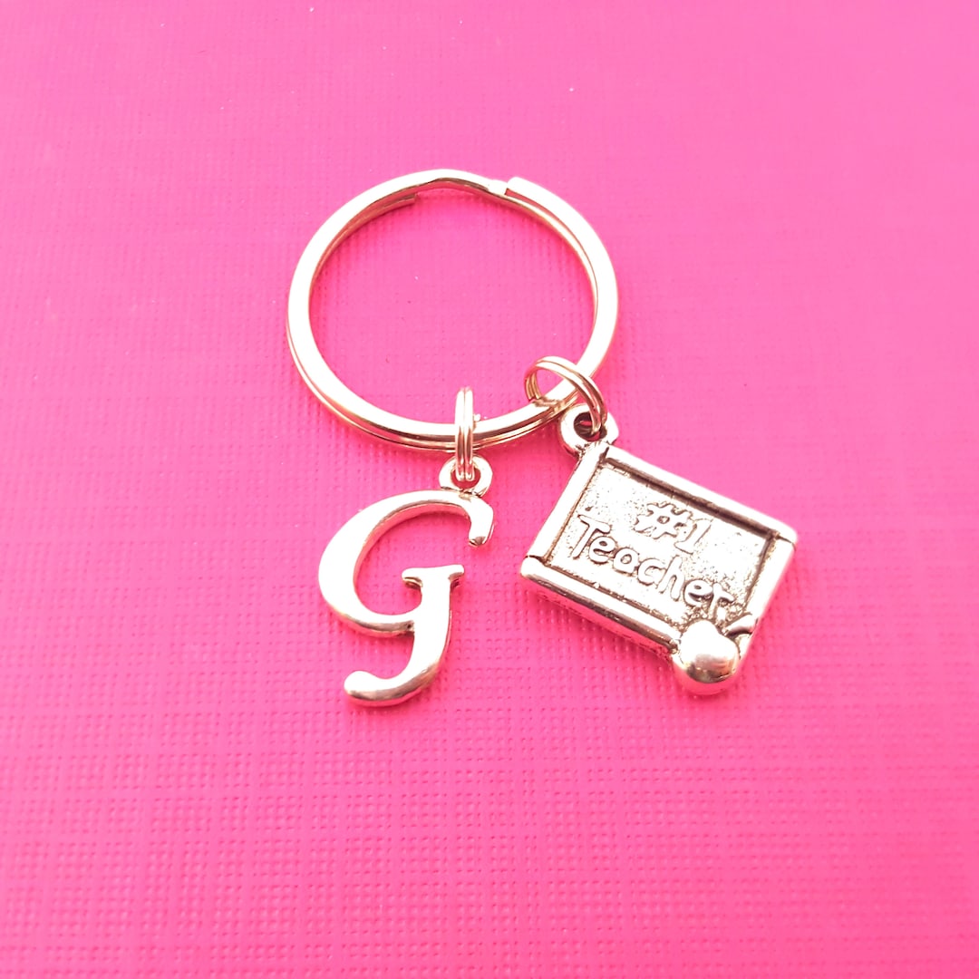 Number One Teacher Keychain - Number One Teacher Charm - Personalized ...