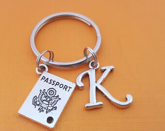 Passport Keychain - Personalized Keychain - Initial Keychain - Custom Key Chain - Personalized Gift - Gift for Him / Her