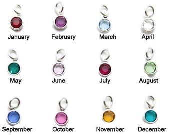 Add a Swarovski Channel Birthstone Charm - Swarovski Crystal - Upgrade - Add ON