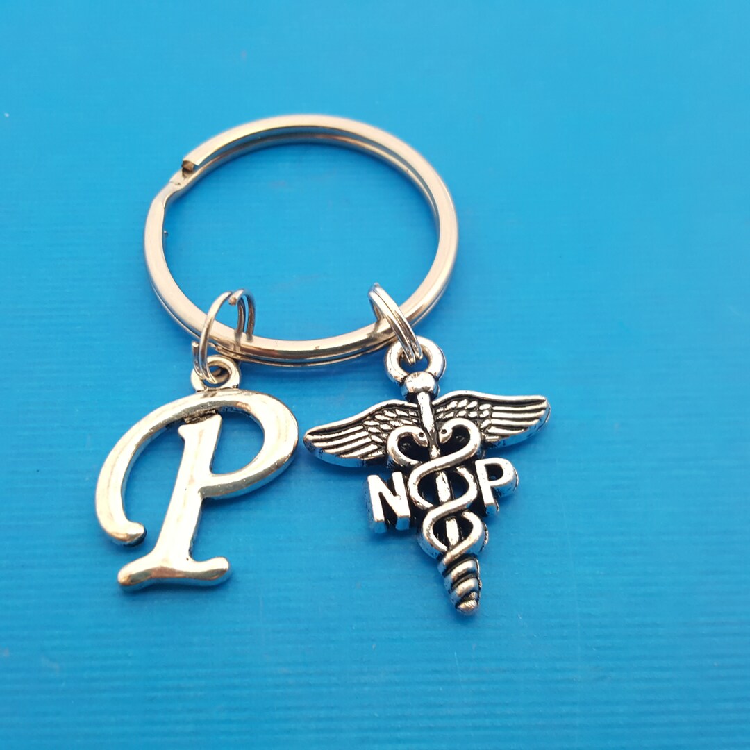 Nurse Practitioner Charm - Personalized Key Chain - Initial Key Chain ...