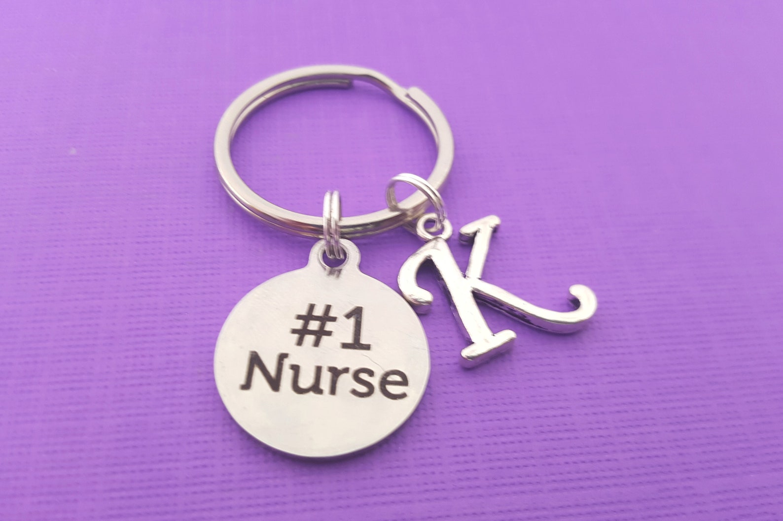 Number 1 Nurse Keychain Nurse Gift Personalized Keychain Etsy