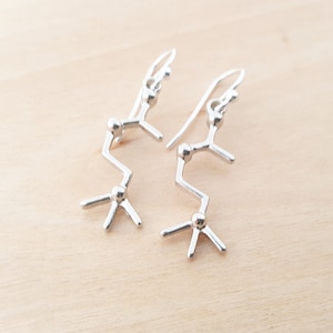 Acetylcholine Earrings - Molecule Charm Earrings -  Sterling Silver Earrings - Silver Jewelry - Gift for Her