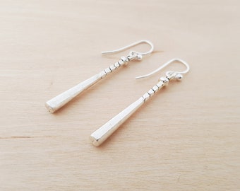 Baseball Softball Bat Earrings - Sports Charm Earrings -  Sterling Silver Earrings - Silver Jewelry - Gift for Her
