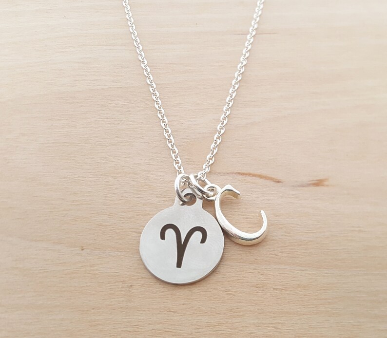 Aries Necklace Aries Charm Zodiac Necklace Zodiac Etsy