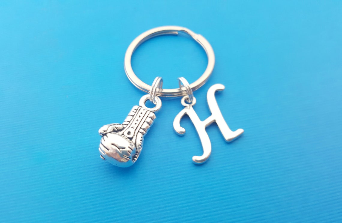 Boxing Glove Keychain Personalized Key Chain Initial Key Etsy