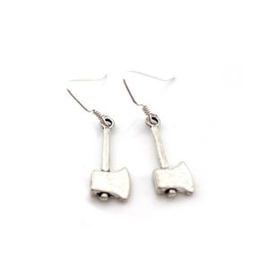 Axe Earrings - Tool Charm Earrings -  Sterling Silver Earrings - Silver Jewelry - Gift for Her
